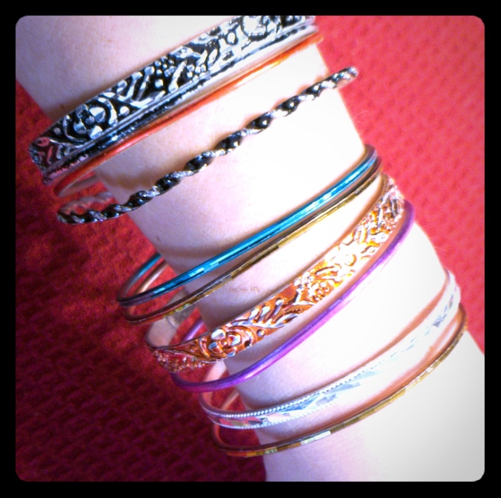 Assorted retro bangle bracelets
